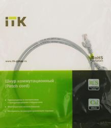Патч-корд ITK вилка RJ-45, вилка RJ-45, кат.5E, ПВХ, 1м, серый