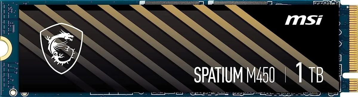 SSD накопитель MSI Spatium M450 1ТБ, M.2 2280, PCIe 4.0 x4, NVMe