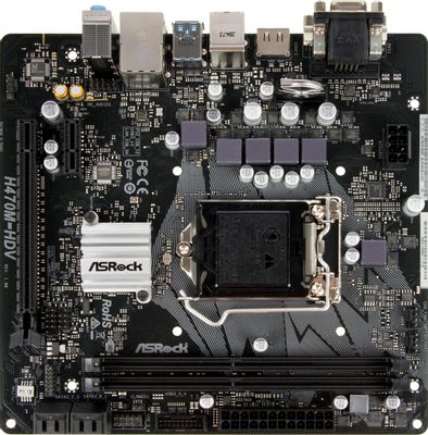 Материнская плата ASRock H470M-HDV, LGA 1200, Intel H470, mATX, Ret ...