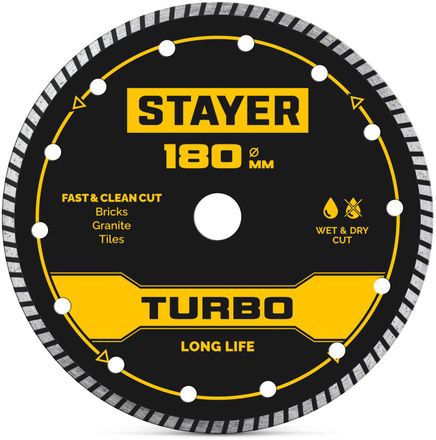 Алмазный диск Stayer 3662-180_z02,  по бетону, кирпичу