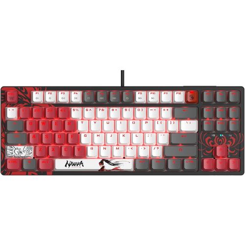 Клавиатура A4TECH Bloody S87 Naraka, проводная, USB, механическая, черный/красный