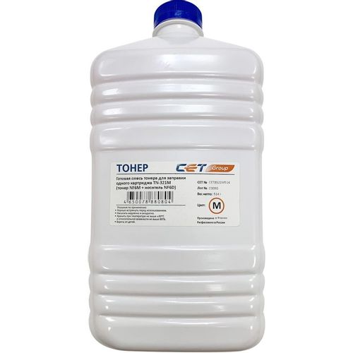 Тонер CET NF6M/NF6D, для Konica Minolta Bizhub C224/284/364, пурпурный, 514грамм, бутылка, девелопер