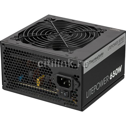 Блок питания Thermaltake Litepower, 650Вт, 120мм, черный, retail [ps-ltp-0650npcneu-2]