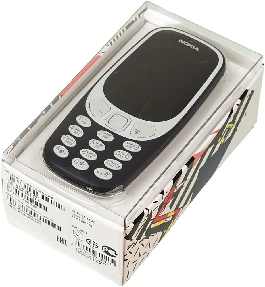 Характеристики Сотовый телефон Nokia 3310 dual sim 2017, синий (1006452)  смотреть в СИТИЛИНК