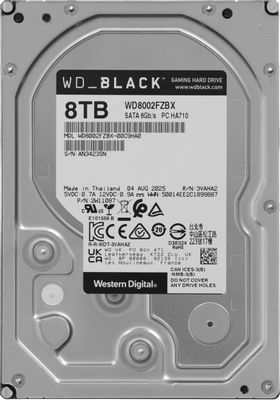Жесткий диск WD Black WD8002FZBX, 8ТБ, HDD, SATA III, 3.5