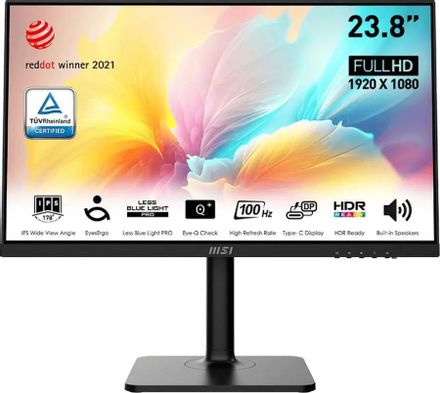 23.8" Монитор MSI Modern MD2412P,  1920x1080,  IPS,  100Гц,  1хHDMI,  черный [9s6-3pa59h-095]