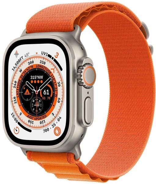 Смарт-часы Apple Watch Ultra A2622,  49мм,  оранжевый/титан [mqeu3ll/a]