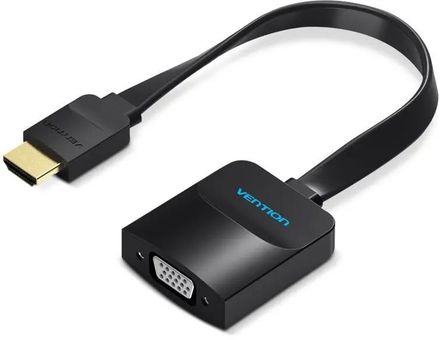 Адаптер аудио-видео VENTION ACKBB, HDMI (m) - VGA (f), Jack 3.5 (f), ver 1.4, 0.15м, GOLD, черный