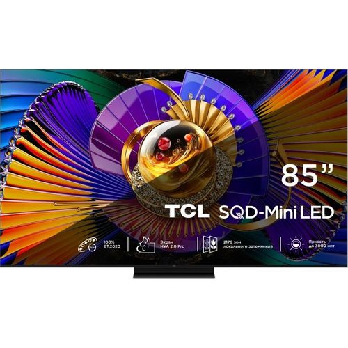 85″ Телевизор TCL 85C7L SQD-Mini LED QLED, 4K Ultra HD, СМАРТ ТВ, Google TV, черный
