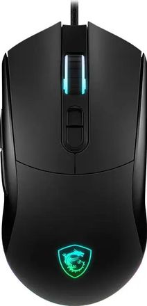 Мышь проводная MSI Forge GM320, игровая, оптическая, USB, 12800dpi, черный [s12-0402530-hh9]