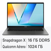 Изображение товара Ноутбук ASUS VivoBook S14 OLED 14 8-ядерный Snapdragon 16ГБ 1ТБ Windows 11