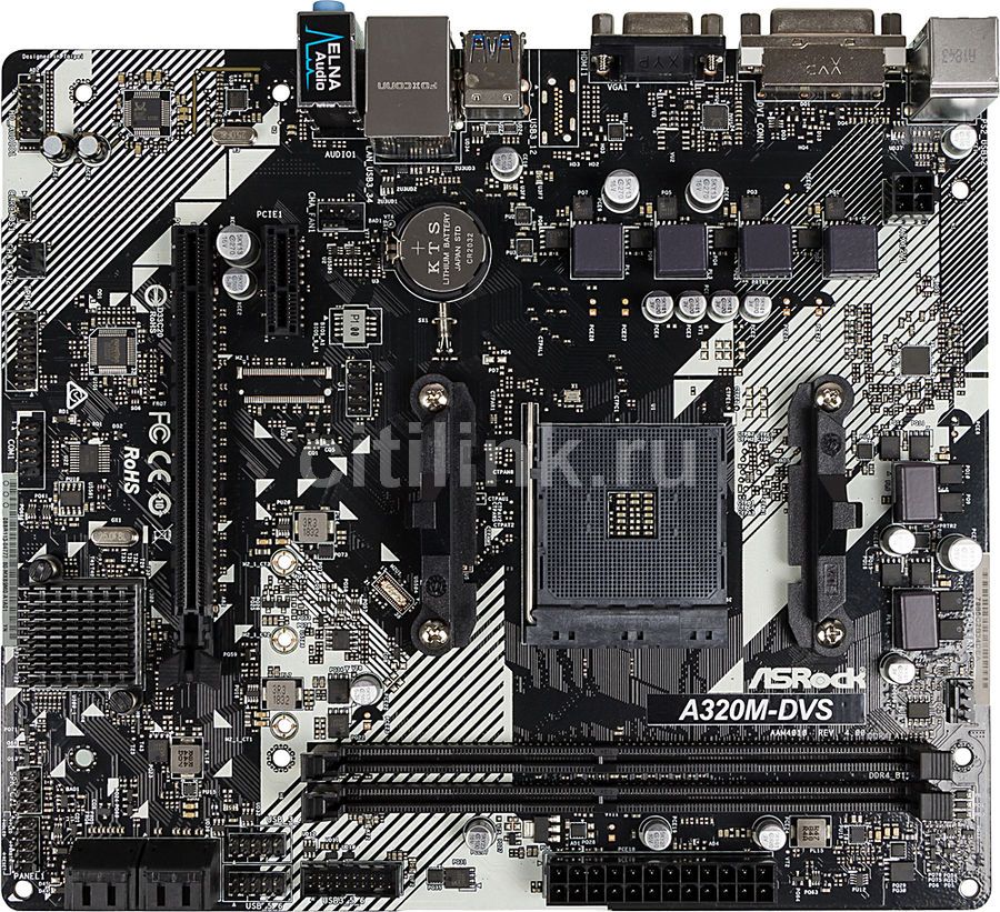 Характеристики Материнская плата ASROCK A320M-DVS R4.0, SocketAM4, AMD ...