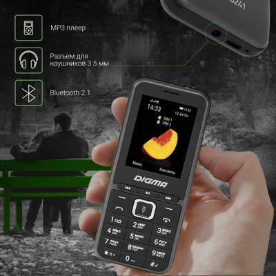 Сотовый телефон Digma LINX B241, серый – купить в Ситилинк | 1497197