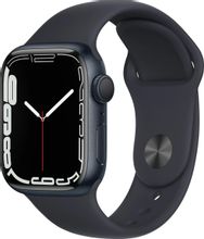 Смарт-часы Apple Watch Series 7 MKMX3RU/A, 41мм, черный/темная ночь ...