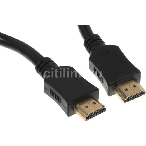 Кабель аудио-видео Buro BU-HDMI-v1.4-5M-FF, HDMI (m) — HDMI (m), ver 1.4, медный, 5м, GOLD, ф/фильтр, черный