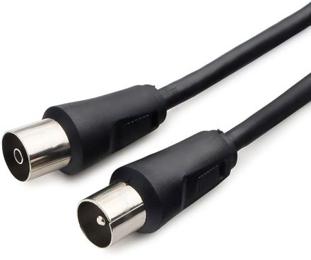 Кабель соединительный антенный CABLEXPERT CCV-515-3M, Coax (m) - Coax (f), 75Ом, 3м, черный