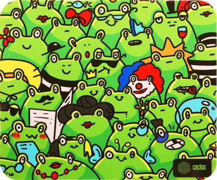 Коврик для мыши Cactus Frogs ткань, 300х250х3мм [cs-mpc-d09m]