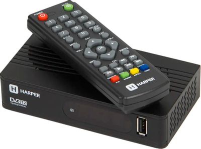 Ресивер DVB-T2 Harper HDT2-1514,  черный