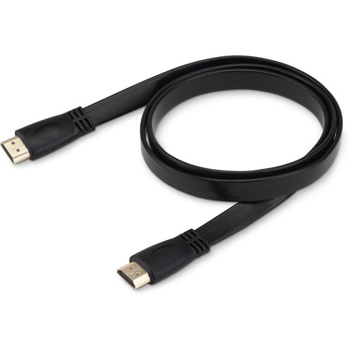 Кабель аудио-видео Buro HDMI v1.4 Flat, HDMI (m) — HDMI (m), ver 1.4, 1м, FLAT, черный [bhp hdmi 1]