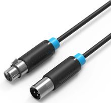 Изображение товара Кабель аудио VENTION XLR 1.5м черный разъем XLR (m) - XLR (f)