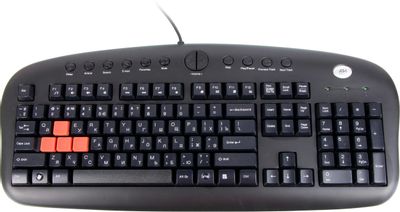 Клавиатура A4TECH KB-28G,  USB, серый + черный [kb-28g-1]