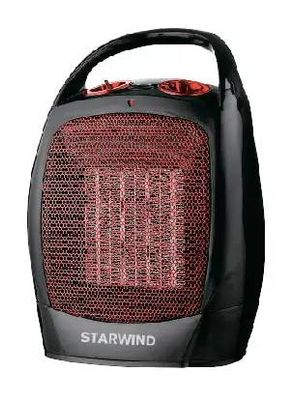Тепловентилятор керамический StarWind SHV2001,  1600Вт,  с термостатом, 2 режима, черный,  красный