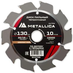 Пильный диск METALLICA 903728, 130мм, по дереву