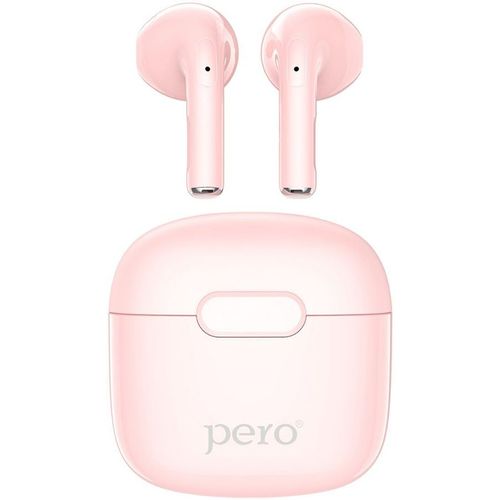 Наушники PERO TWS05, спортивные, Bluetooth, внутриканальные, светло-розовый [ptws05cp]