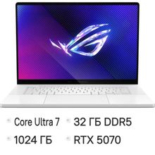 Изображение товара Ноутбук игровой ASUS ROG Zephyrus G16 GU605CP-QR069 16", Intel Core Ultra 7, 32ГБ RAM, 1ТБ SSD