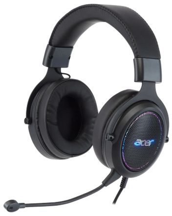 Гарнитура игровая Acer AHW120,  для компьютера, мониторные,  USB, черный [zl.hdscc.01c]