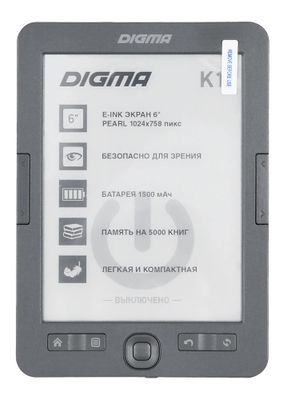 Электронная книга Digma K1,  6", темно-серый