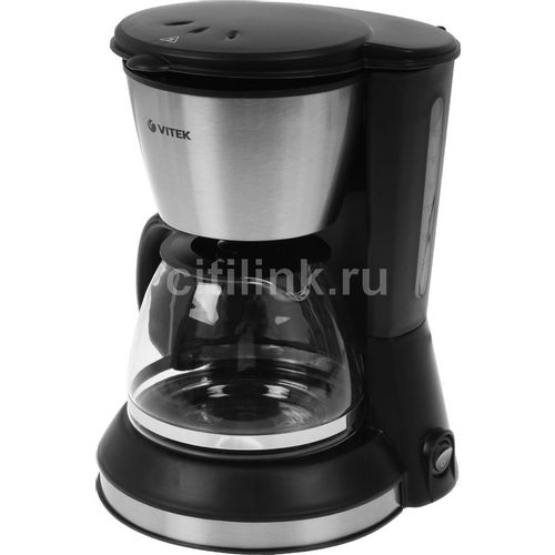 Кофеварка Vitek VT-1506, капельная, черный /серебристый