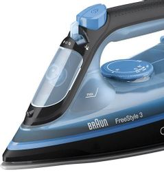 Утюг Braun FreeStyle 3 FI3194BK, с паровым ударом, синий и черный