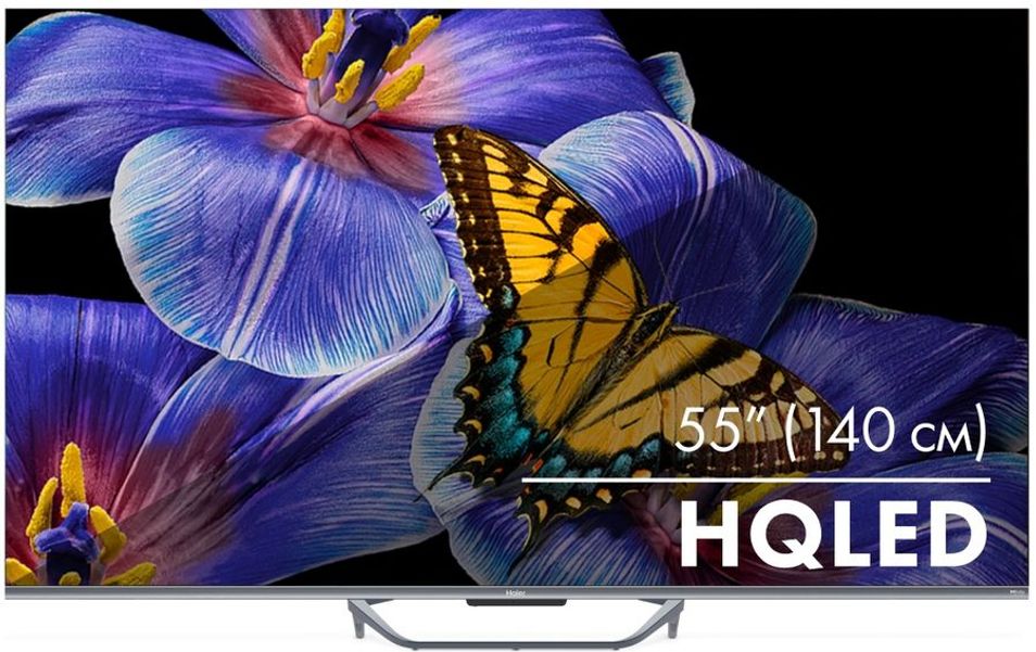 55" Телевизор HAIER Smart TV S4, QLED, 4K Ultra HD, серый, СМАРТ ТВ, Android TV