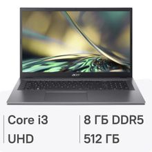 Изображение товара Ноутбук Acer Aspire 3 A317-55P-35KV 17.3 IPS i3 8ГБ SSD без ОС серебристый