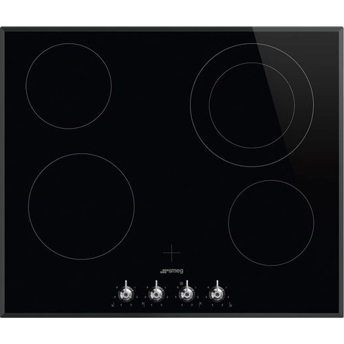 Электрическая варочная поверхность SMEG Classica SE364ETBM, конфорок: 4 шт., стеклокерамика, независимая, черный