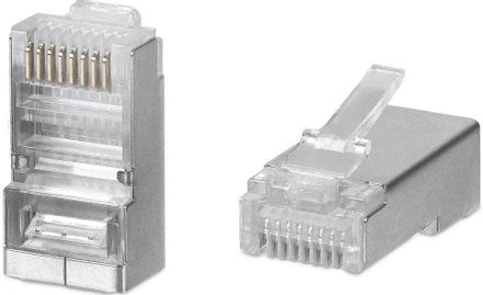 Коннектор CABEUS 8P8C-SH-FC кат.5E RJ45 серебристый