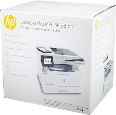 МФУ лазерный HP LaserJet Pro M428fdn черно-белая печать, A4, цвет белый ...