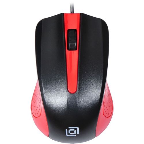 Мышь проводная Oklick 225M, оптическая, USB, 1200dpi, черный и красный [288237]