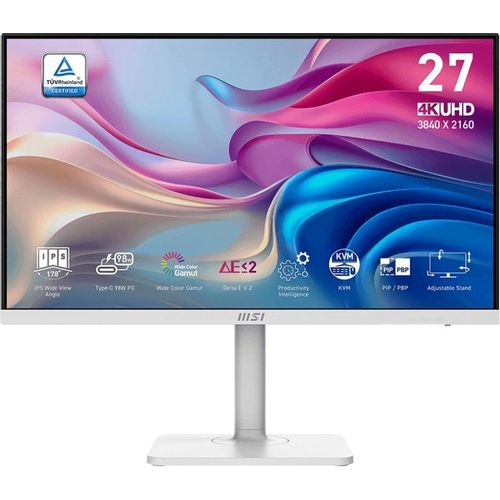 27" Монитор MSI MD272UPHW, 3840x2160, IPS, 2хHDMI, 1хDP, белый [9s6-3pb19h-403]