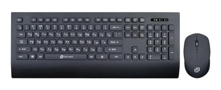 Комплект (клавиатура+мышь) Oklick 222M, USB, беспроводной, черный [1091368]