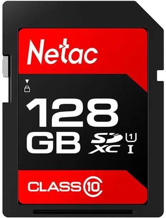 Карта памяти SDXC UHS-I U1 NETAC P600 128 ГБ, 80 МБ/с, Class 10, NT02P600STN-128G-R,  1 шт., без адаптера
