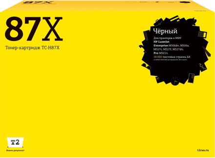 Картридж T2 TC-H87X, CF287X, черный / TC-H87X