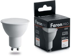 Упаковка ламп LED FERON GU10, софит, 6Вт, 10 шт.