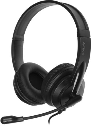 Гарнитура A4TECH HS-10,  для контактных центров, накладные,  проводные, черный [hs-10/3.5mm plug/black]