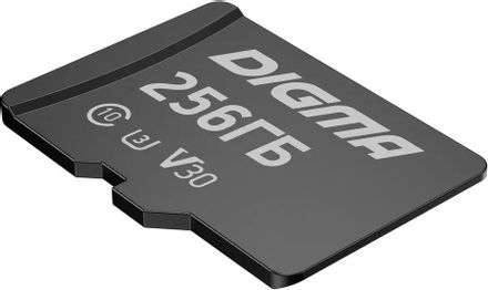 Карта памяти microSDXC UHS-I U3 Digma 256 ГБ, 90 МБ/с, Class 10, CARD30,  1 шт., переходник SD [dgfca256a03]