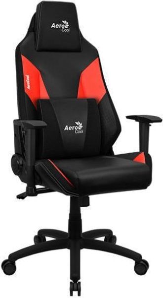 Кресло игровое Aerocool Admiral, на колесиках, эко.кожа, черный/красный [admiral champion red]