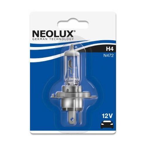 Лампа автомобильная галогенная NEOLUX N472, H4, 12В, 3200К, 1шт