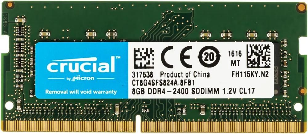 Оперативная память Crucial CT8G4SFS824A DDR4 - 1x 8ГБ 2400МГц, для