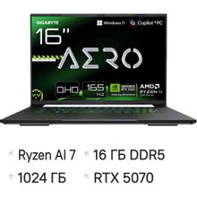 Изображение товара Игровой ноутбук Gigabyte Aero X16 1WH 16 IPS AMD Ryzen AI 7 350G 8ГБ RTX5070